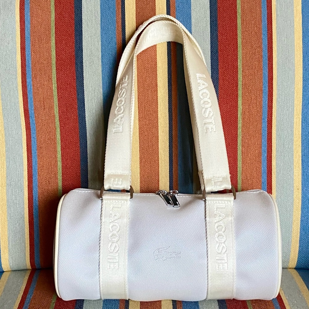 ♦️FANTASTIC♦️VINTAGE LACOSTE SKY BLUE CLASSIC ROLL BARREL BAG